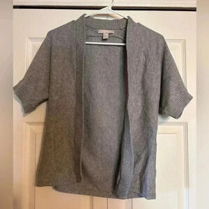 Banana Republic Grey Short Sleeve Cardigan Sweater